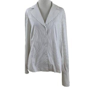 LaFayette 148 New York Button Up Striped Top 10